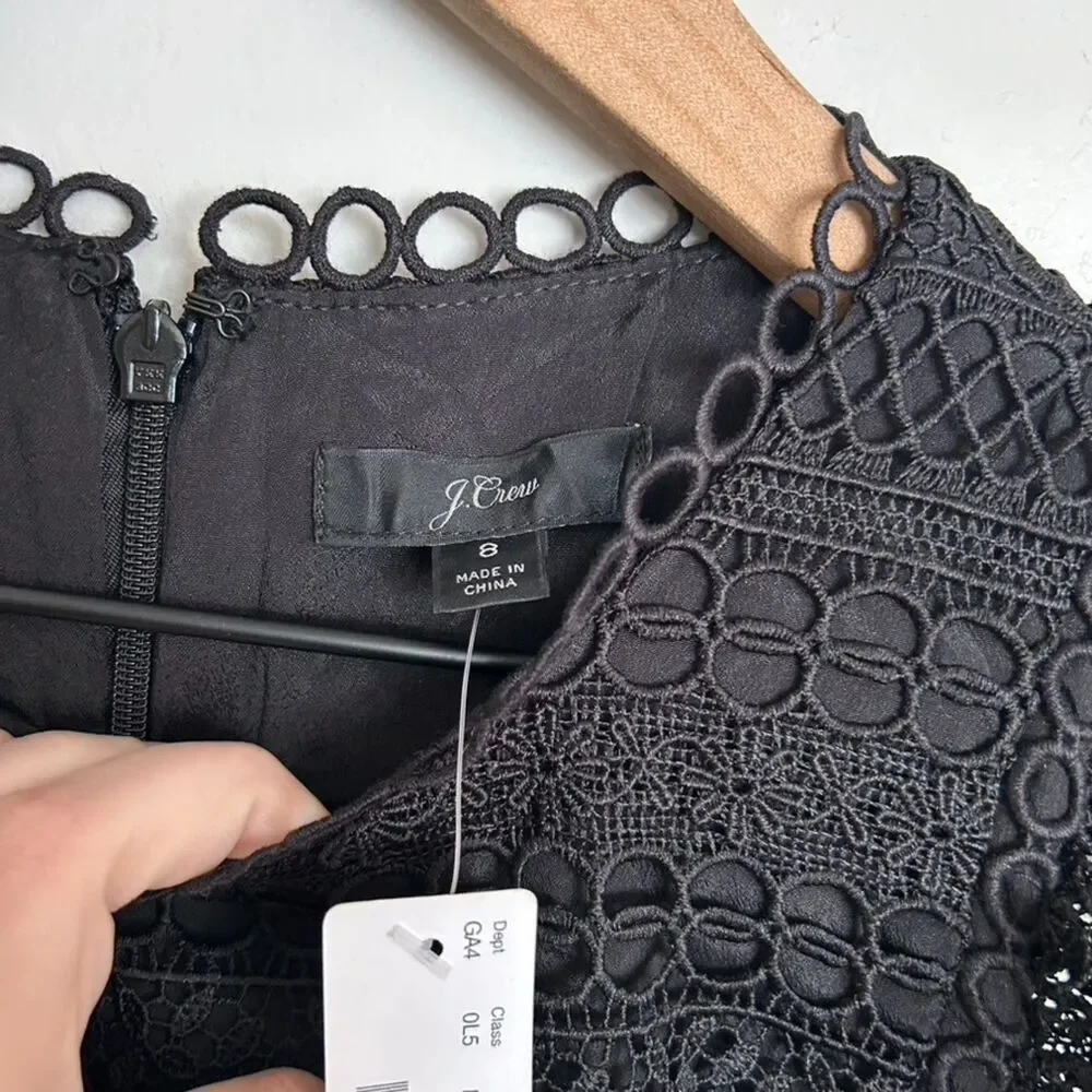 J.Crew Cap-sleeve ruffle dress in mixed lace